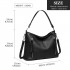 LT1941-MISS LULU CLASSIC STYLE SLOUCH SHOULDER BAG BLACK
